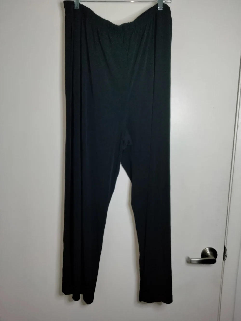 IC Collection (Size 2X) Black Wide Leg Palazzo Pull-on Pants - Classic Comfort